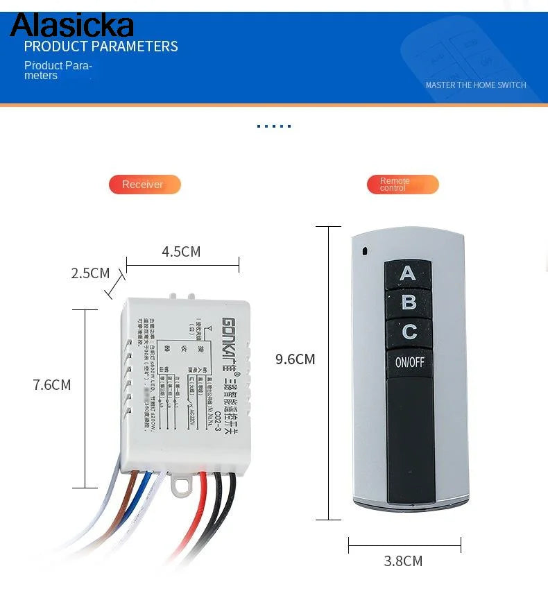 220V Wireless Remote Control Switch 1/2/3 Channel RF 433MHz Remote Control Switch Babs