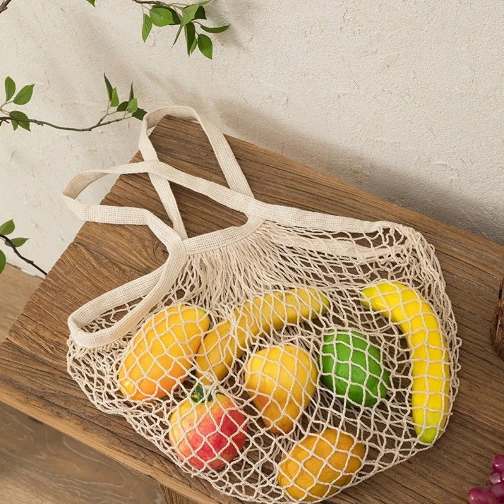 Reusable Cotton Mesh Grocery Bags – Foldable Produce Storage Reusable Mesh Bag Babs