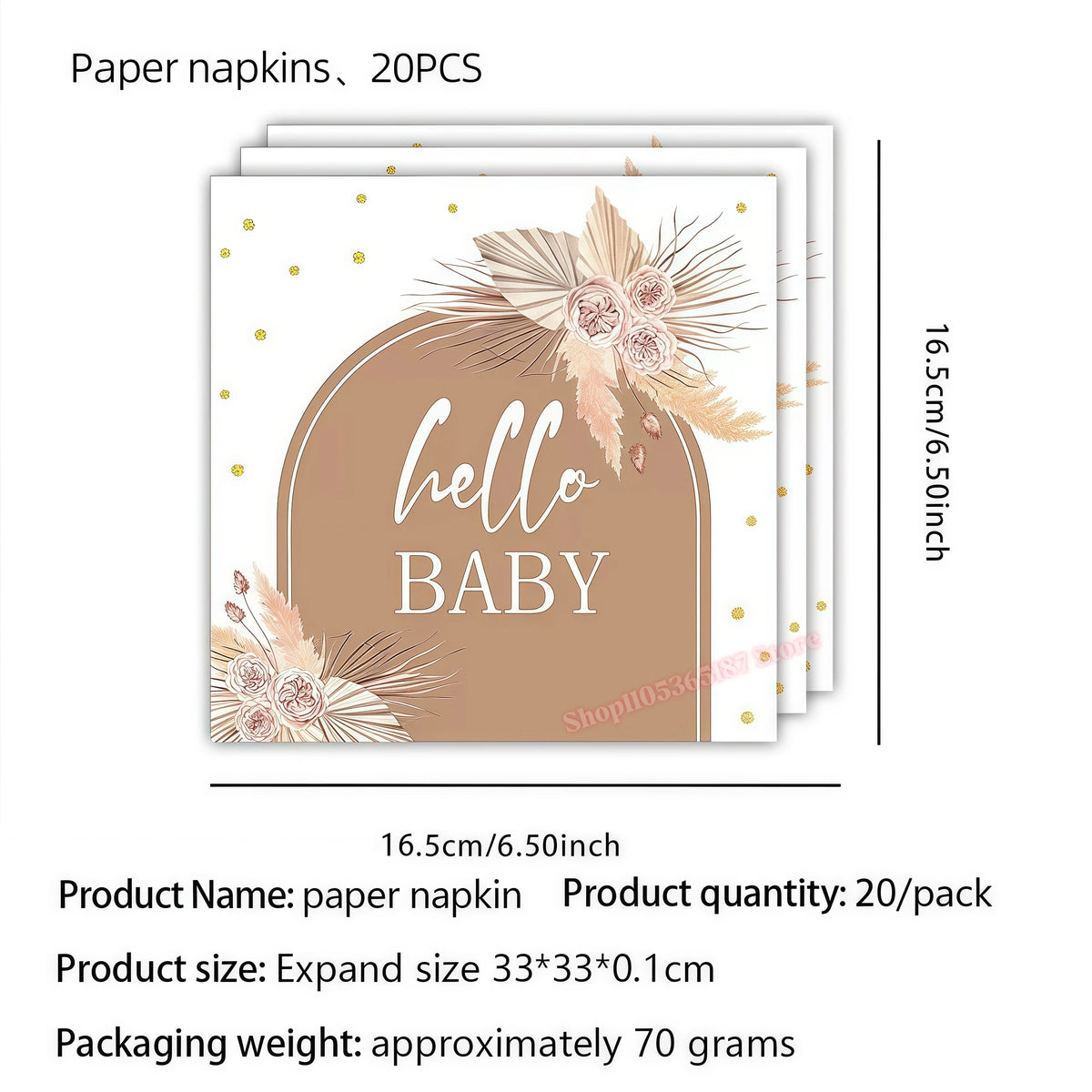 Hello Baby Gender Reveal Party Kit – Balloons, Banner & Decor Party Decoration Kit Babs 20pcs Napkins others