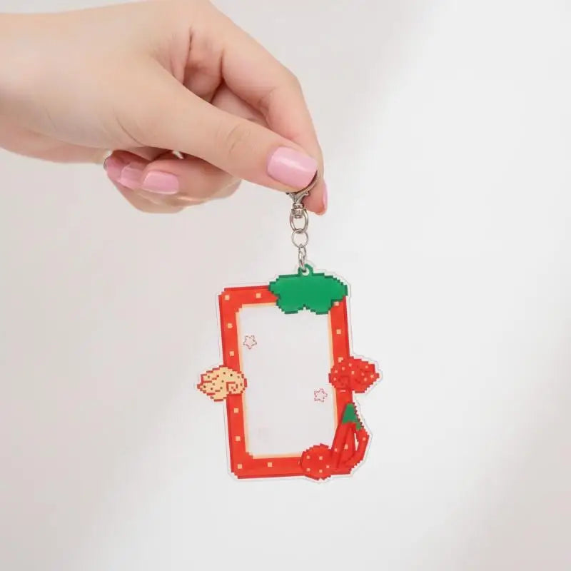 Kpop Acrylic Photocard Holder Keychain – Cute Pixel Design Photocard Holder Keychain Babs