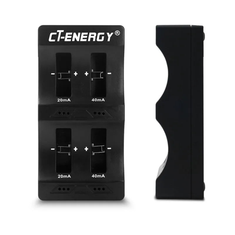 4-Slot USB Button Battery Charger – LIR2032 LIR2025 LIR2016 Button Battery Charger Babs black USB