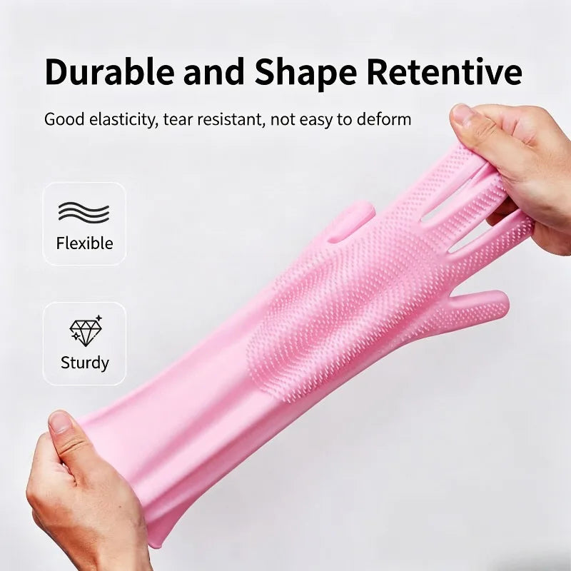 Silicone Cleaning Gloves – Waterproof Kitchen Scrubbing Gloves Silicone Cleaning Gloves Babs