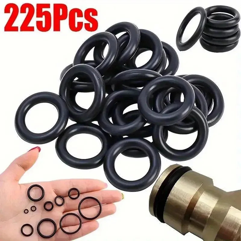 225-Piece Nitrile O-Ring Set – Multi-Size Gasket Seal Kit O-Ring Seal Kit Babs