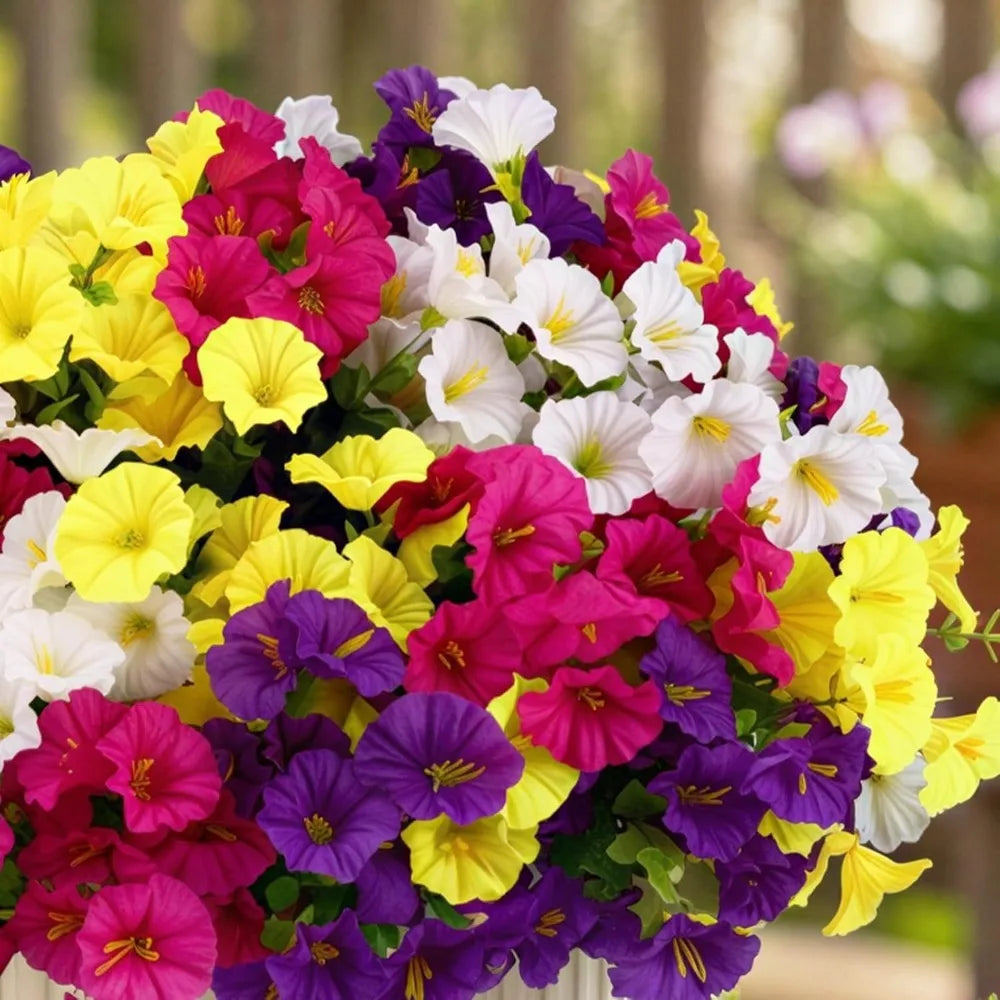 Artificial Silk Morning Glory Flower Branch, 13.7" UV Protection Artificial Silk Flower Babs