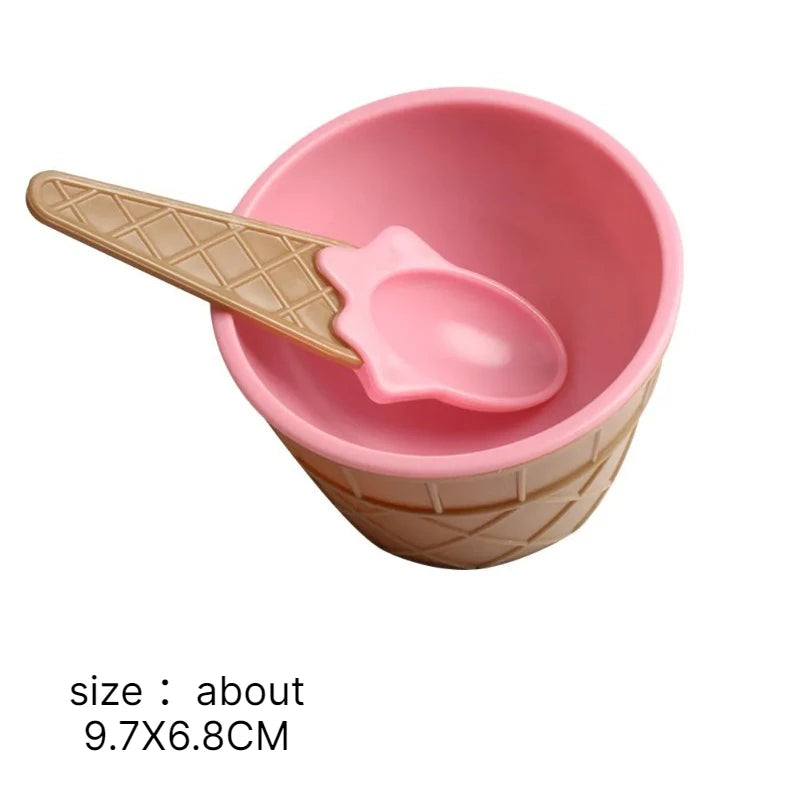 Kids Ice Cream Bowl & Spoon Set – Cute Dessert Gift for Children Kids Dessert Bowl Set Babs