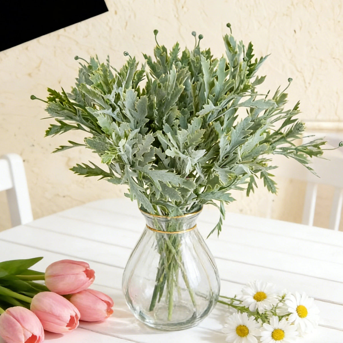 Artificial Leaf Flower Wall Vase – Wedding & Home Decor Prop Artificial Flower Decor Babs