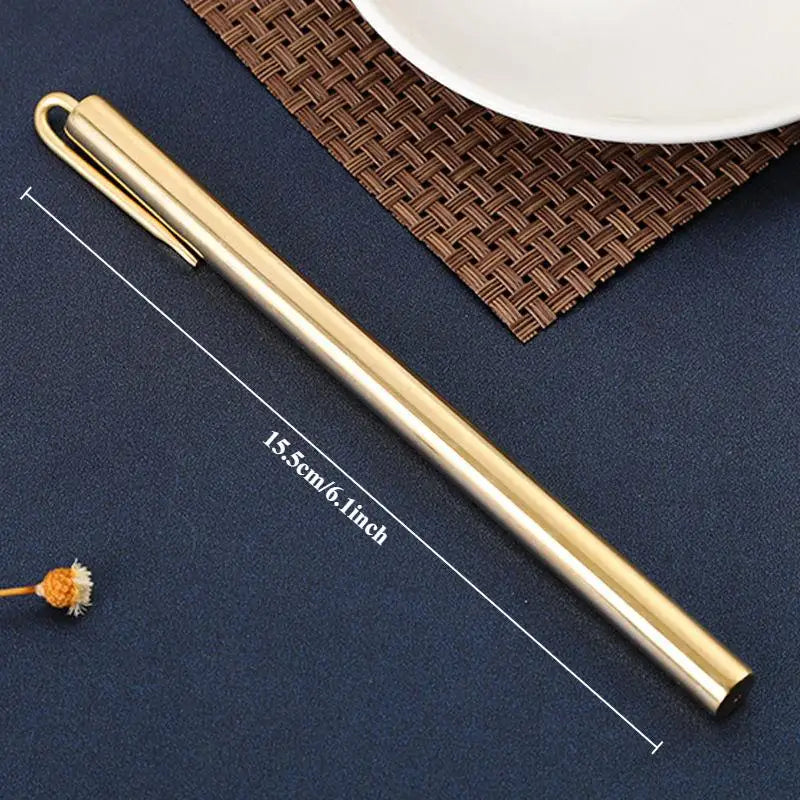 Heavy Brass Ballpoint Pen | Click Retractable Business Gift Brass Ballpoint Pen Babs
