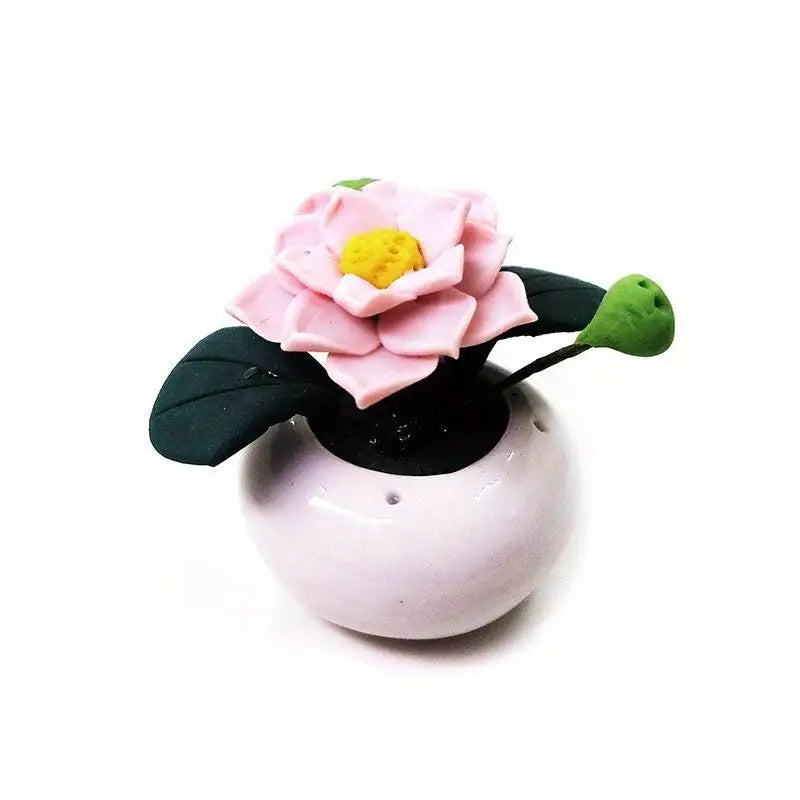 1:12 Miniature Ceramic Lotus Potted Bonsai Dollhouse Ornament Miniature Dollhouse Ornament Babs
