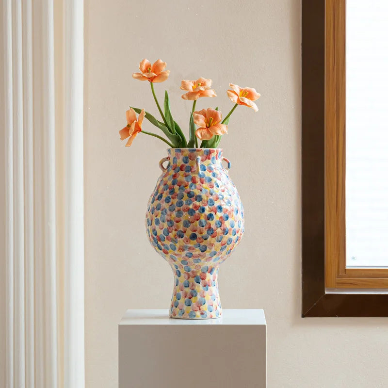 Modern Ceramic Vase – Colorful Decorative Tabletop Flower Bottle Decorative Ceramic Vase Babs