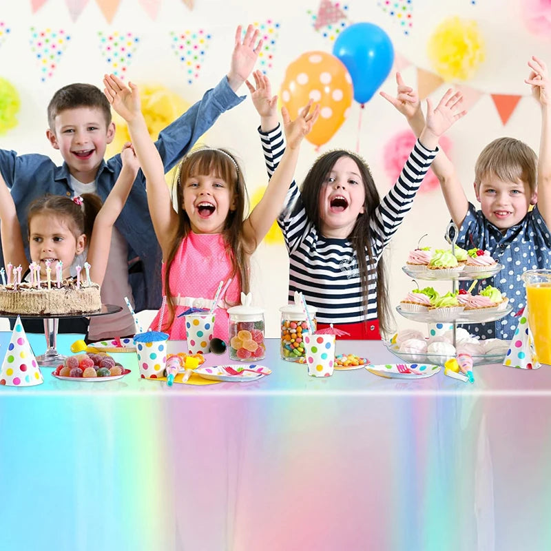 Iridescent Laser Disposable Tablecloth for Wedding & Birthday Party Disposable Tablecloth Babs