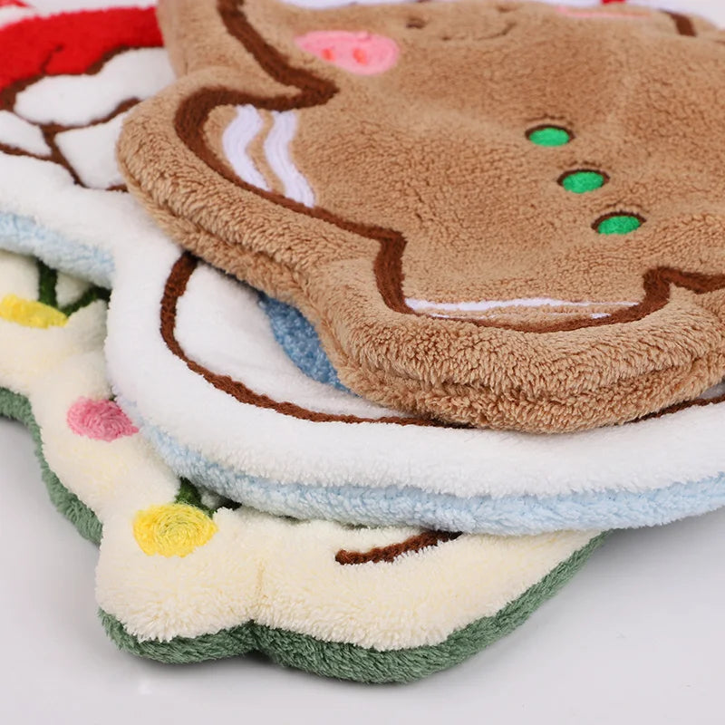 Christmas Coral Fleece Hand Towels – Festive Holiday Set Holiday Hand Towels Babs