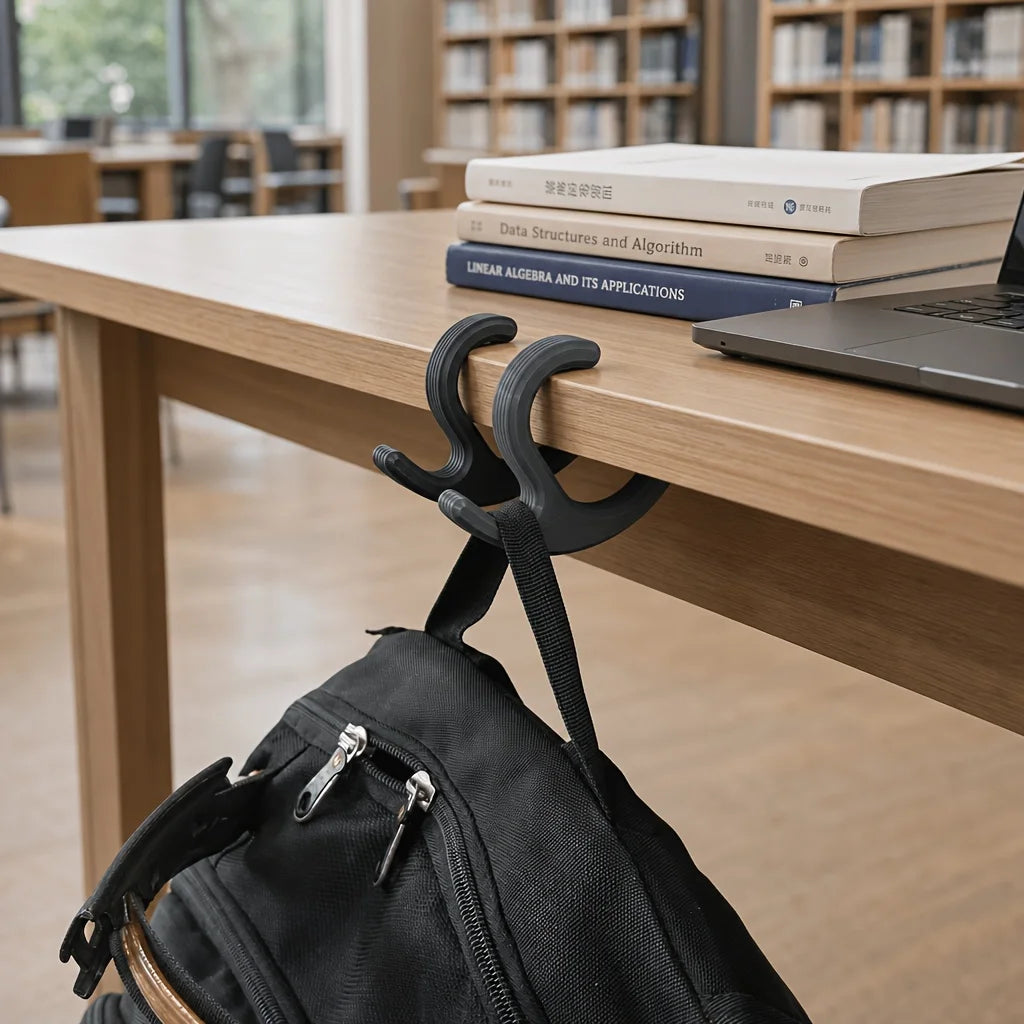 No-Drill C-Clip Desk Hook – Bag Hanger, 8kg, 15–35mm Desks Desk Bag Hook Babs
