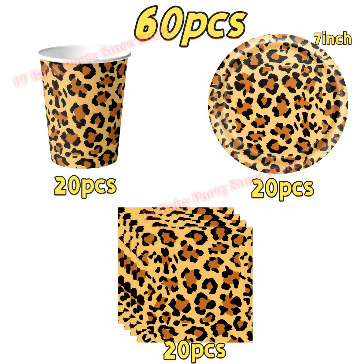 Leopard Print Birthday Party Supplies – Plates, Cups & Decor