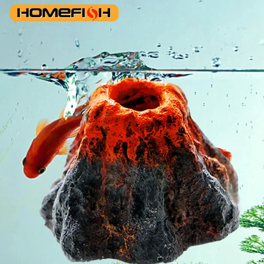 Simulation Volcano Aquarium Bubble Stone Aerator Fish Tank Decor Aquarium Bubble Ornament Babs