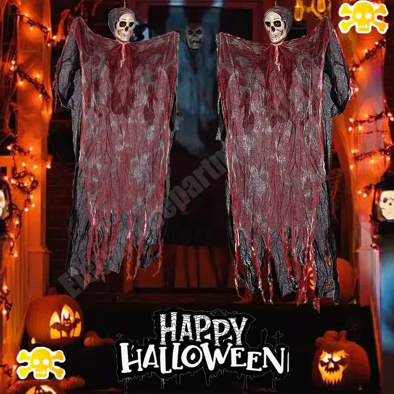 Halloween Hanging Skeleton Grim Reaper Ghost Skull Prop 1-10PCS Halloween Hanging Prop Babs