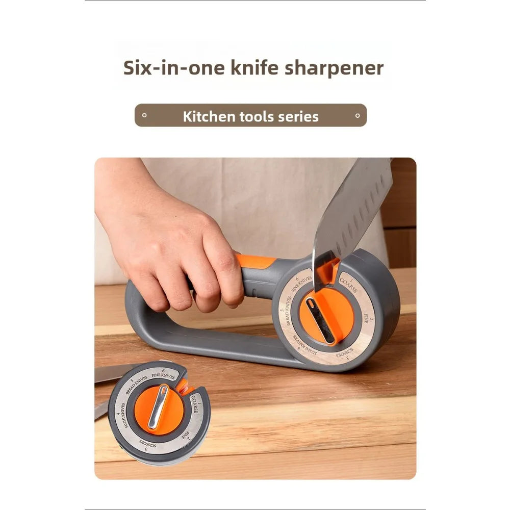 6-in-1 Diamond Knife Sharpener – Multi-Angle Manual Kitchen Tool Knife Sharpener Babs