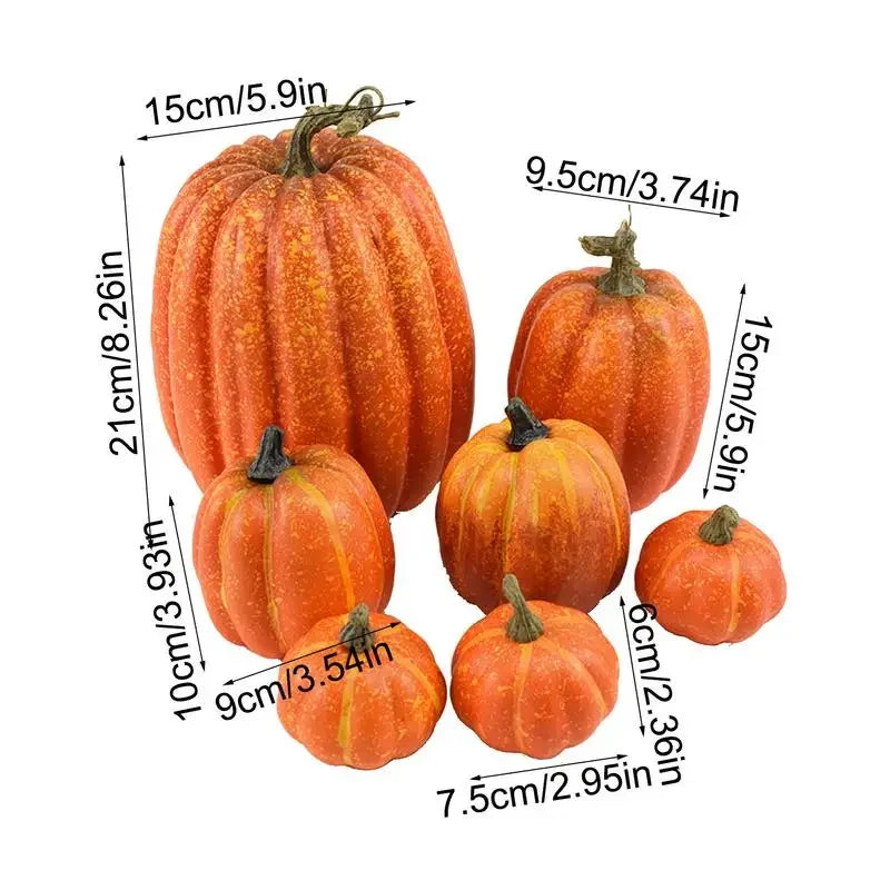 7-Piece Artificial Pumpkin Set – Fall & Halloween Decor Artificial Pumpkin Decor Babs