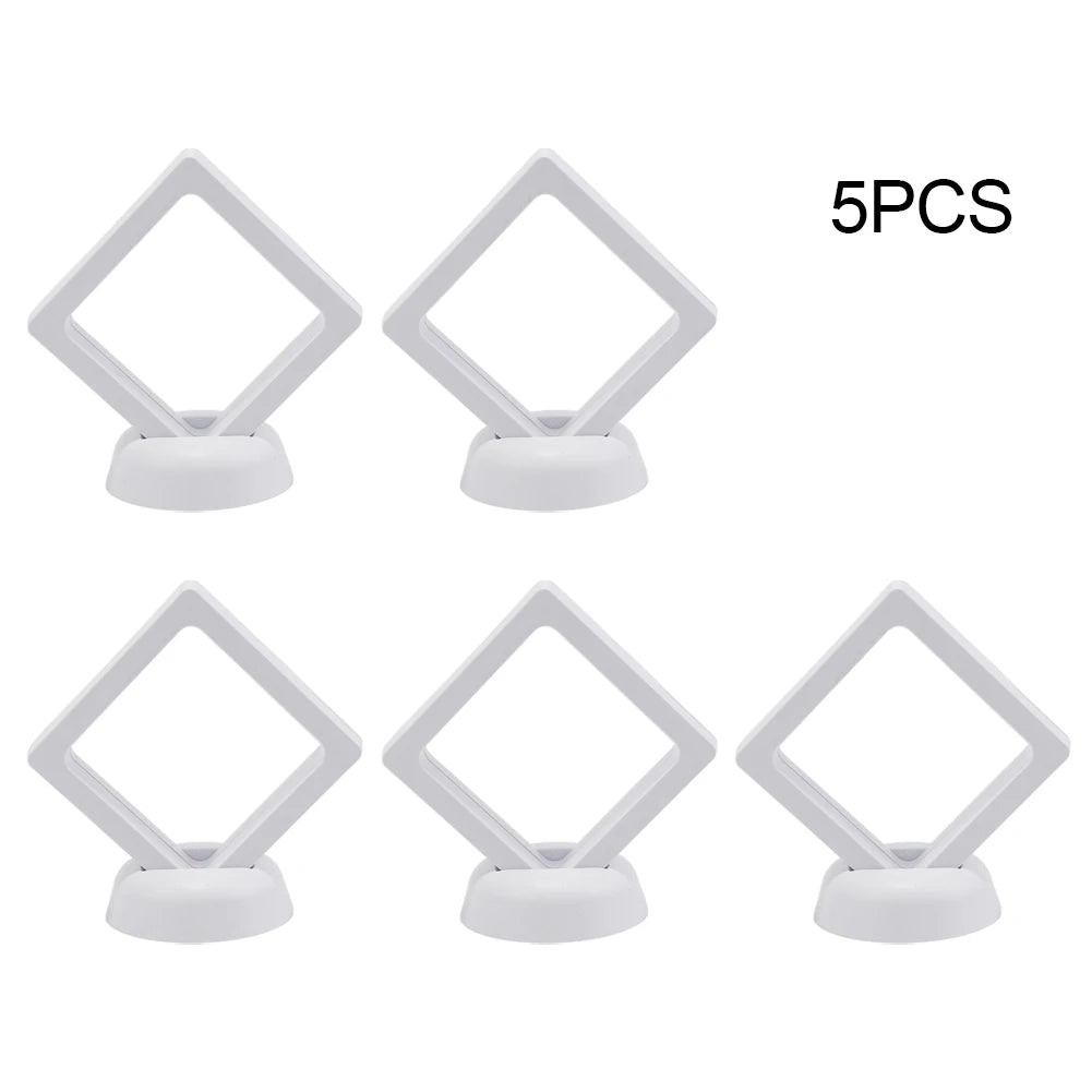3D Floating Display Case for Jewelry, Coins & Collectibles Floating Display Case Babs White 5PCS