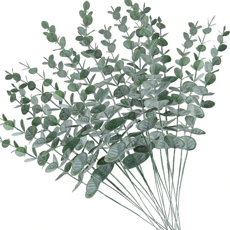 Artificial Eucalyptus Stems 10/20 Pcs – Fake Plant Decor Artificial Plant Stems Babs Olive 10pcs