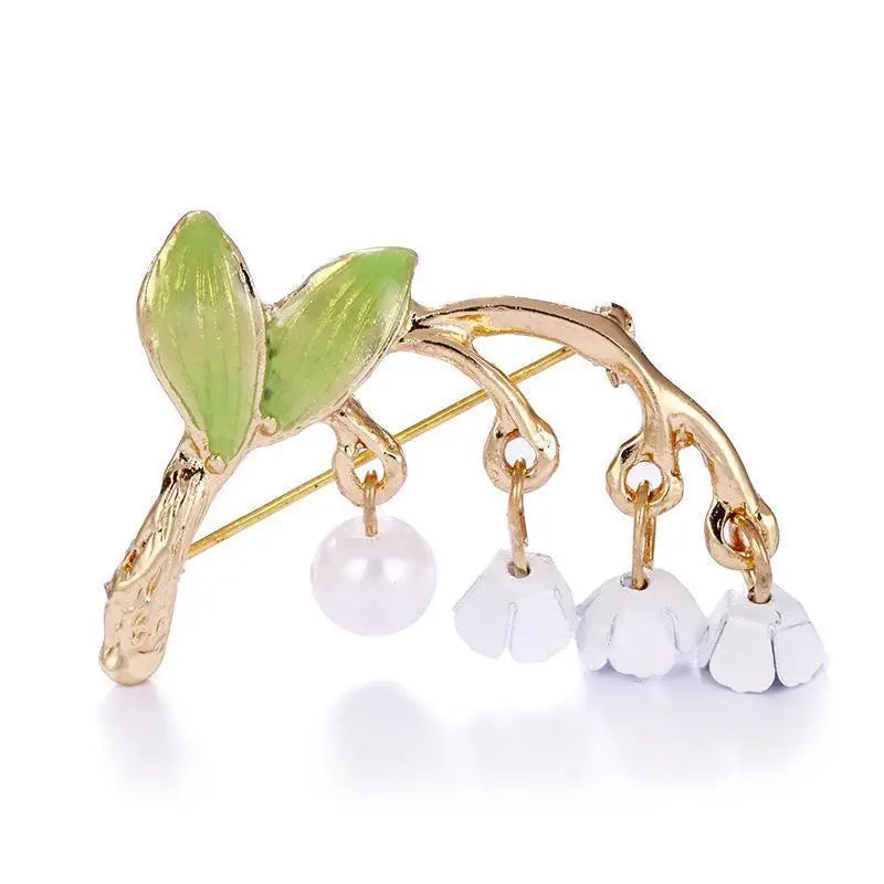 Lily of the Valley Plant Brooch – Vintage Floral Pin for Women Fashion Brooch Pin Babs