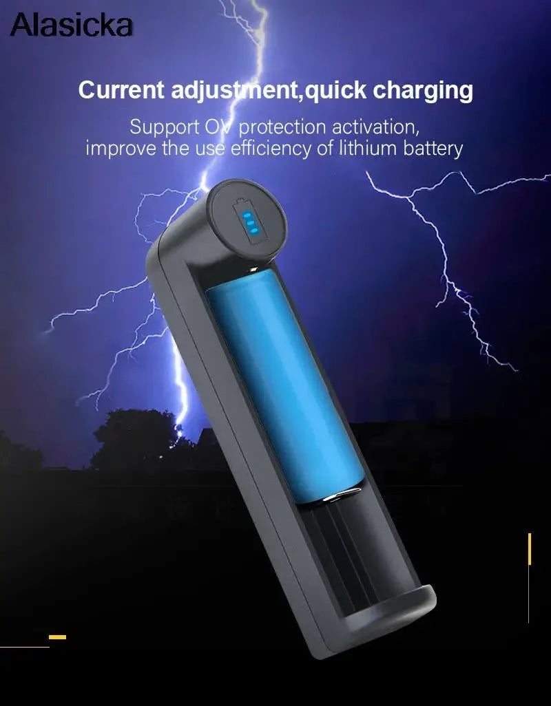 18650 Li-ion Battery Charger 1-Slot – Multi-Size Compatible Battery Charger Babs