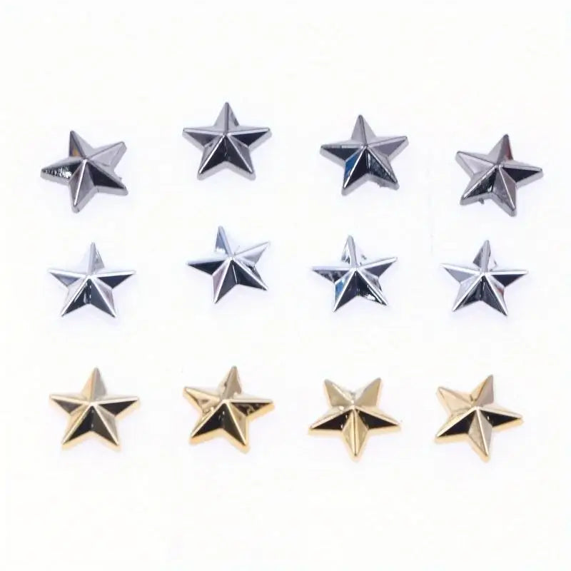 100pcs Acrylic Star Gems Flat Back Gold Silver DIY Clothing Decor DIY Craft Embellishments Babs
