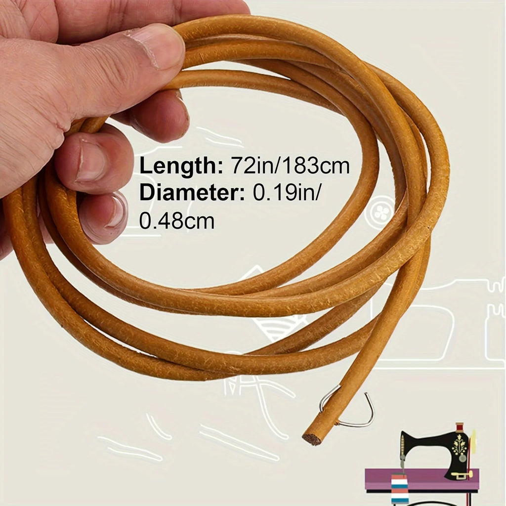 Brown Cowhide Sewing Machine Belt – 72 Inch, Easy Install Sewing Machine Belt Babs