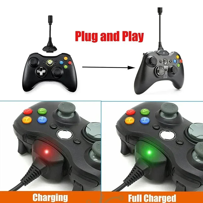 USB Charging Cable for Xbox 360 Wireless Controller + LED Indicator Controller Charging Cable Babs