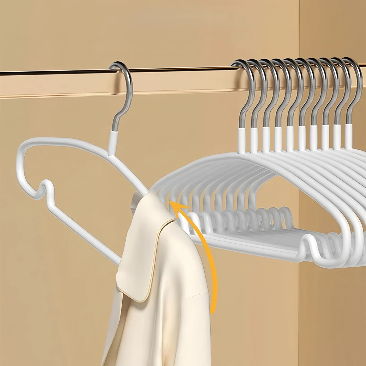 10-Pack Non-Slip Clothes Hangers – Space-Saving, No-Bump Clothes Hangers Babs