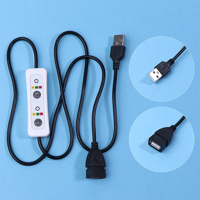 USB 3-Speed & Timer Controller Cable for Fan & LED Lamp USB Controller Cable Babs