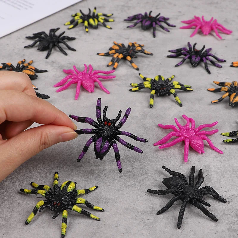 5Pcs Realistic Plastic Spiders Halloween Decoration Props Halloween Spider Props Babs