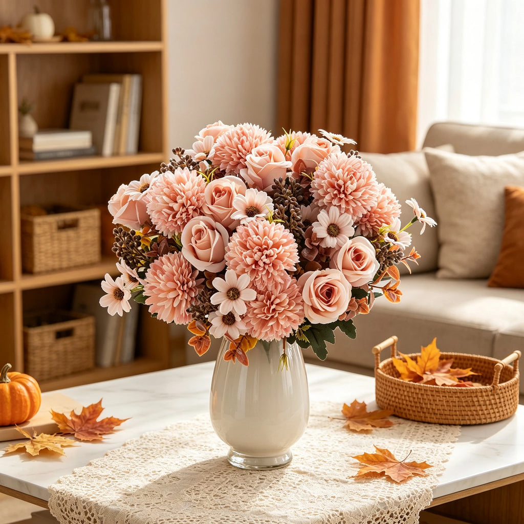 4pcs Silk Rose Artificial Flowers – Wedding & Home Décor Set Artificial Silk Flowers Babs
