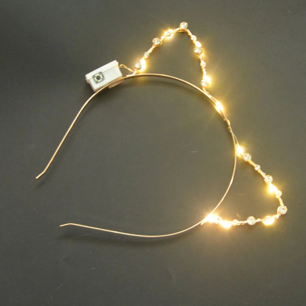 Light-Up Glow Butterfly Headband – Gold Wedding Hair Accessory Light-Up Headband Babs glow up headband 2