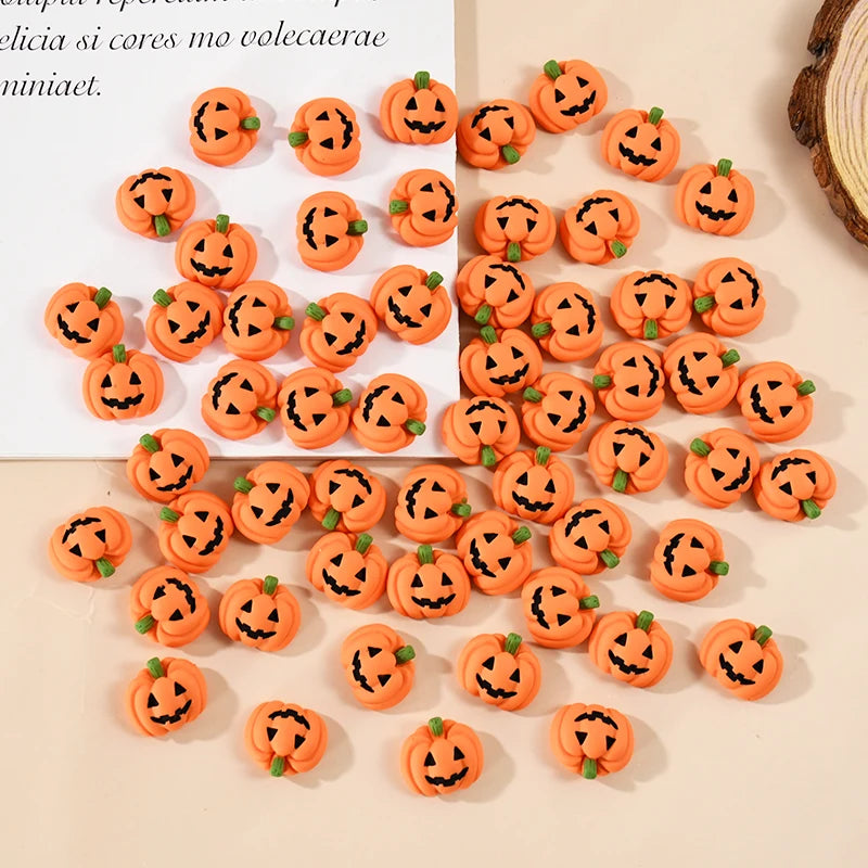 Halloween Resin Pumpkin Flatback Charms – 10/20 Pcs DIY Craft Craft Embellishments Babs