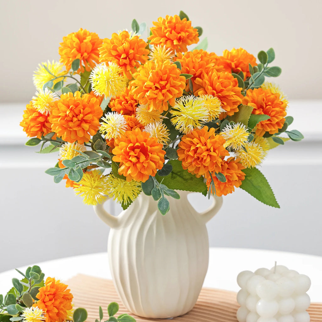 Artificial Silk Dandelion Chrysanthemum Flowers – Wedding & Home Decor Artificial Silk Flowers Babs