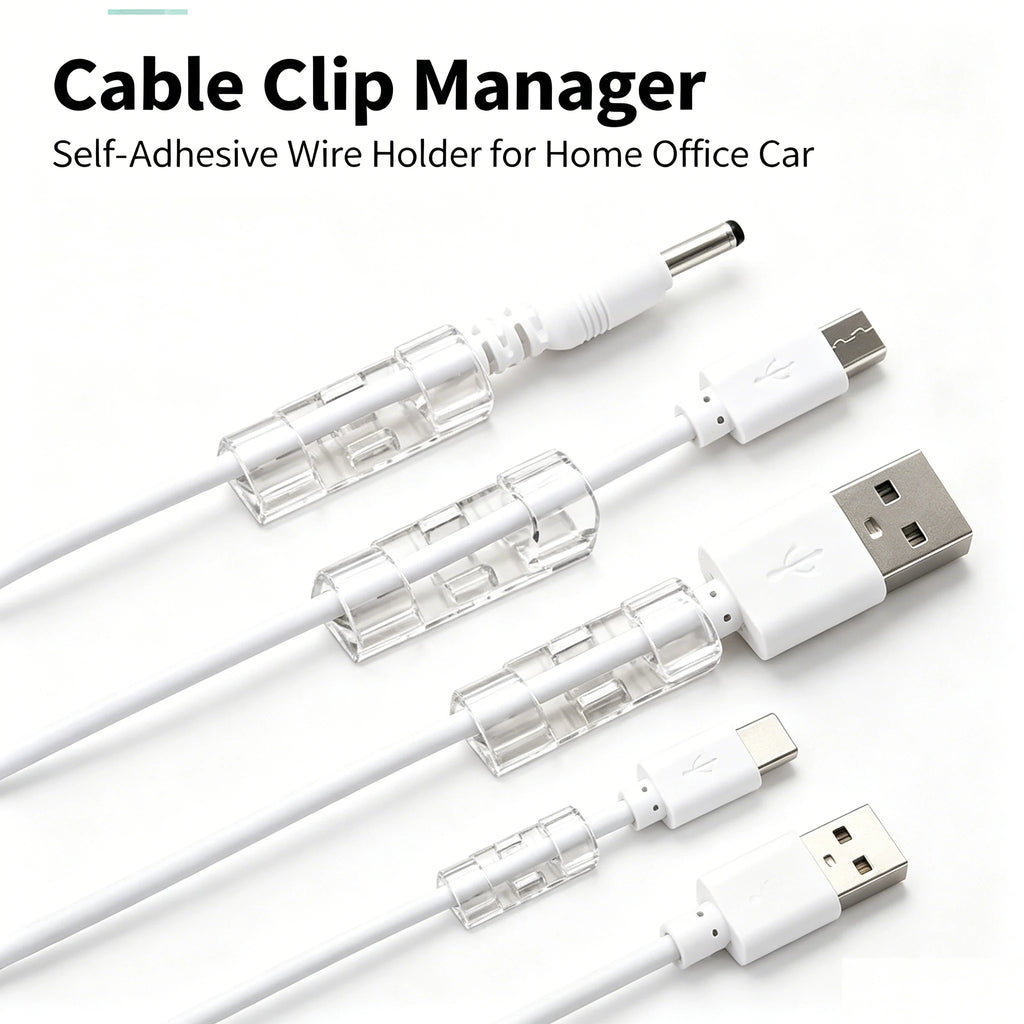 ABS Cable Organizer Clips – Desktop Cord & Wire Manager Cable Organizer Clips Babs