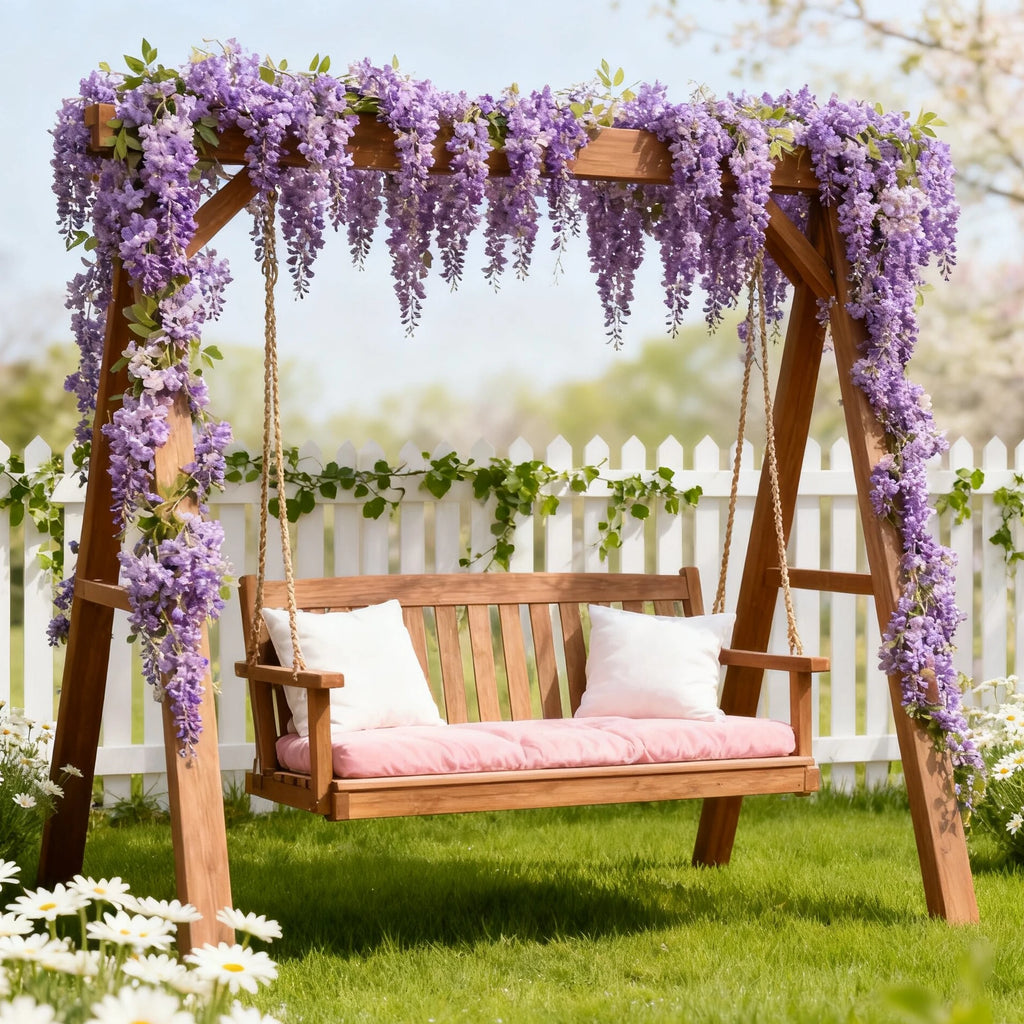 12 Silk Wisteria Flower Vine Garlands – Wedding & Home Décor Artificial Flower Garland Babs