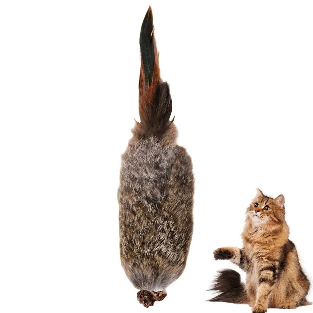 Faux Rabbit Fur Cat Toy – Interactive Hunting Plush Toy Interactive Cat Toy Babs A