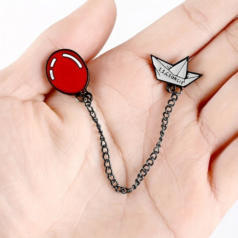 Red Balloon Cartoon Alloy Brooch – Cute Gift Accessory Fashion Brooch Pin Babs