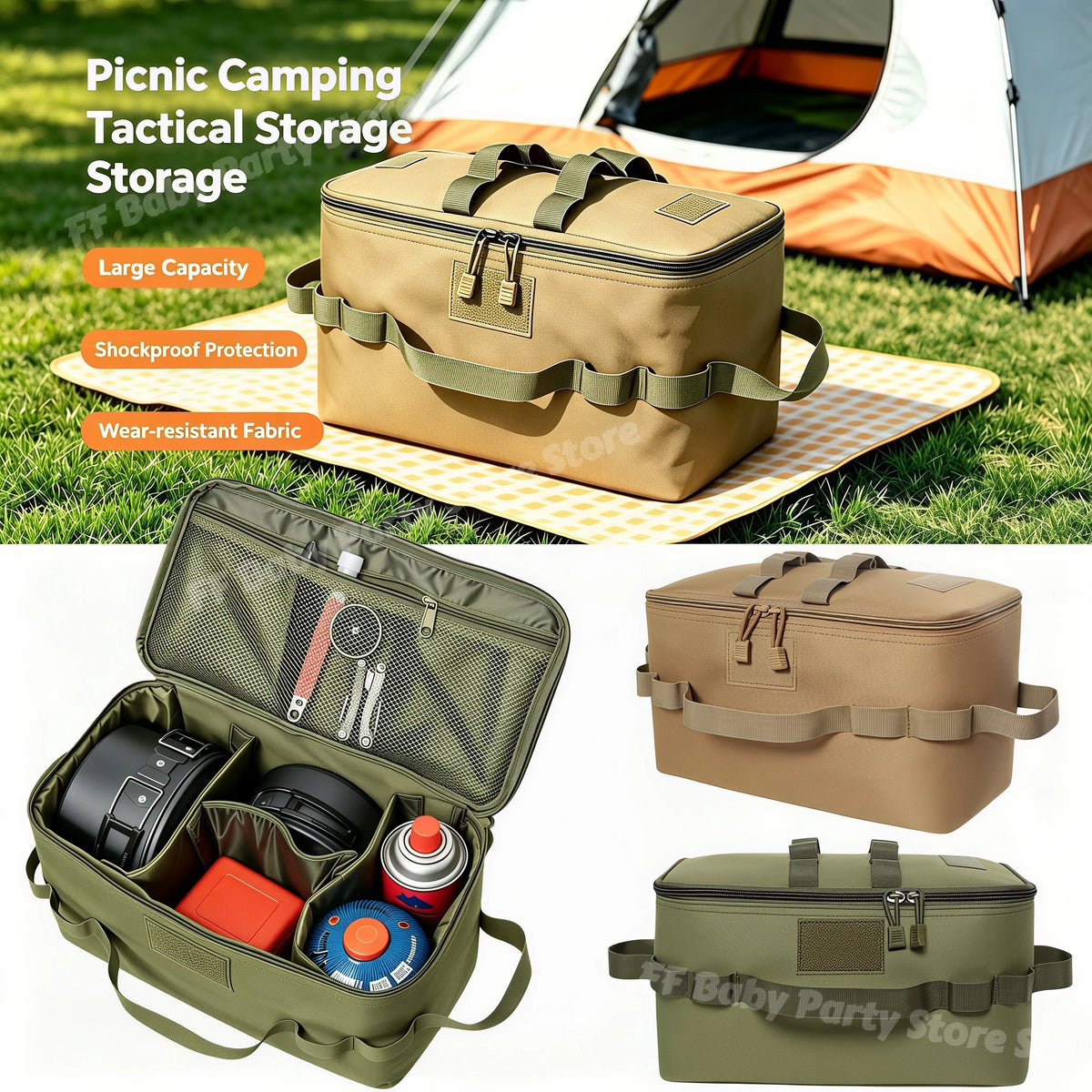 Large Camping Storage Bag – Cookware & Gas Canister Organizer Camping Organizer Bag Babs