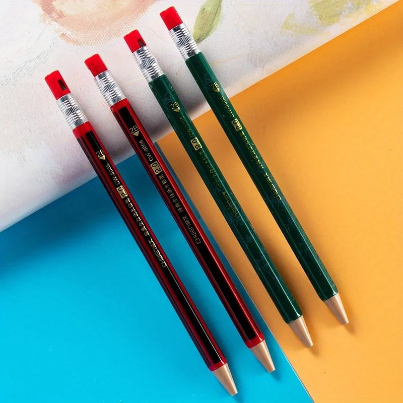 3-Pack 2.0mm 2B Mechanical Pencils for Drawing & Writing Mechanical Pencil Set Babs