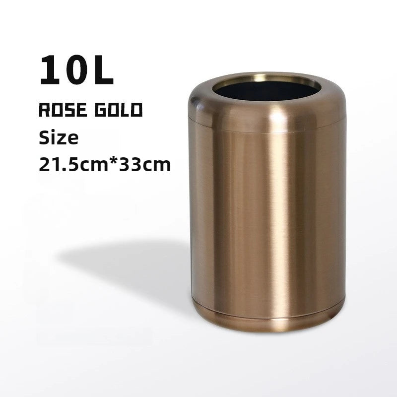 Modern Iron Trash Can 8L/12L – Waste Bin for Home Rooms Iron Waste Bin Babs 10L Rose Gold