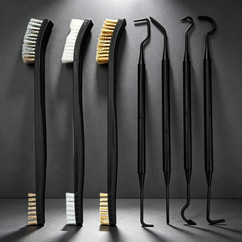 Spray Gun Pipeline Cleaning Brush & Pick Set – 7 Piece Kit Cleaning Brush Kit Babs