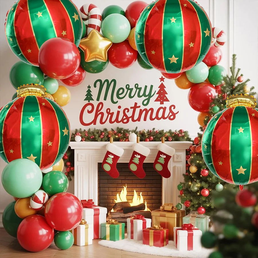 5-Pack Large Christmas Foil Balloon Ball Ornaments – Xmas Décor Christmas Balloon Ornaments Babs