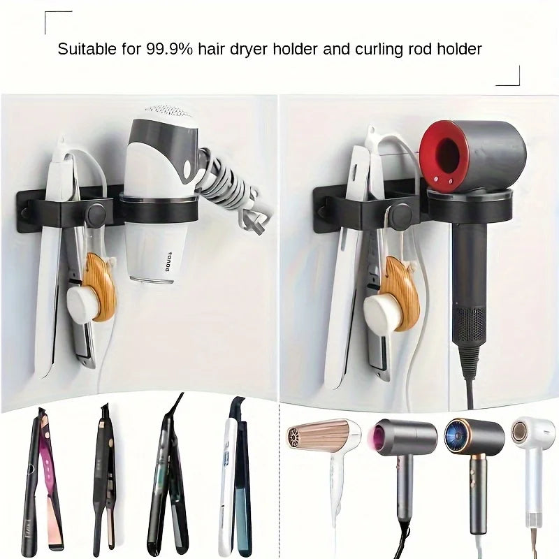 Wall-Mounted Hair Tool Storage Rack – No-Drill Organizer Bathroom Storage Rack Babs