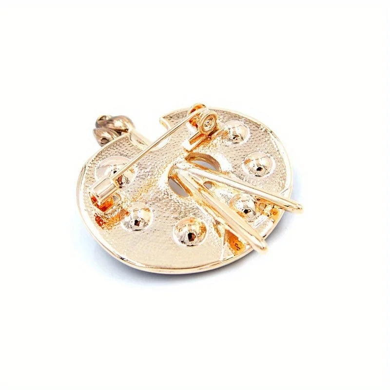Artist Palette Rhinestone Brooch Pin – Zinc Alloy, 2 Colors Rhinestone Brooch Pin Babs