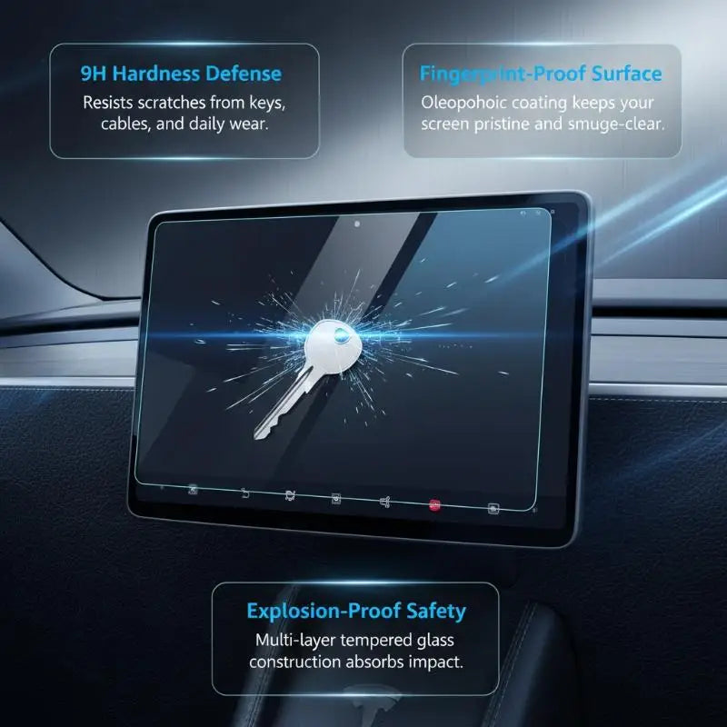 HD Tempered Glass Screen Protector – Tesla Model Y 2026 Juniper Car Screen Protector Babs