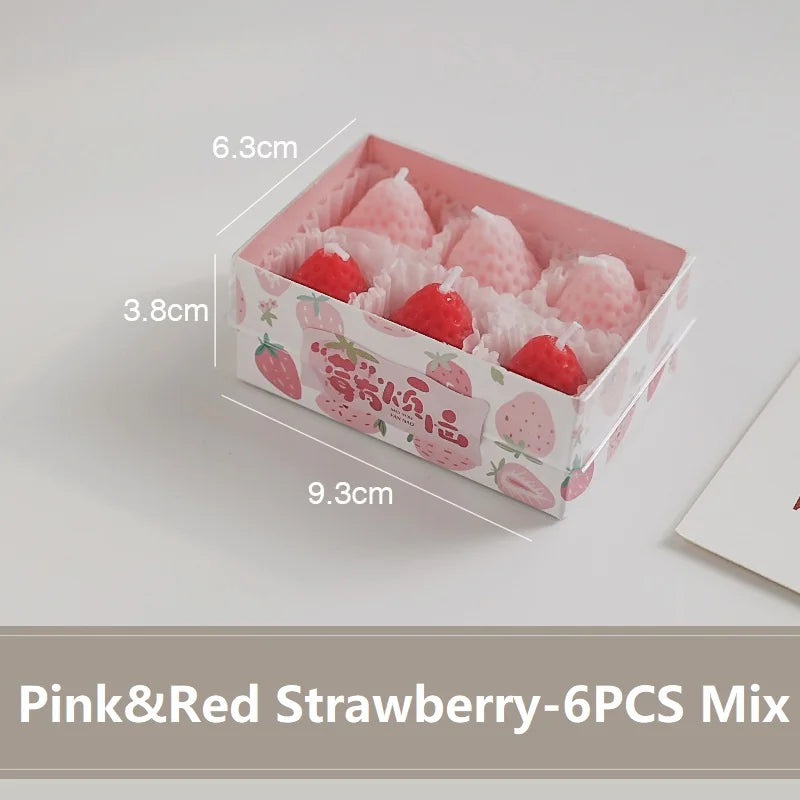 Strawberry Scented Candles Gift Box – Handmade Fruit Candles Scented Candle Set Babs 6MS