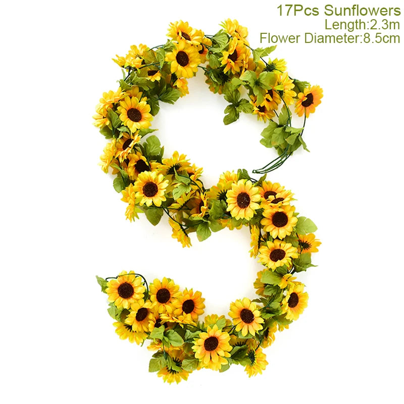Sunflower Silk Vine Garland for Wedding Arch & Home Décor Artificial Flower Garland Babs A