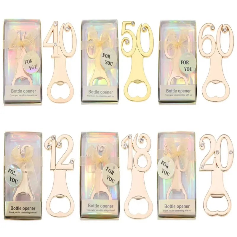 10pcs Golden Birthday Bottle Openers – Party Favor Gift Set Party Favor Bottle Opener Babs